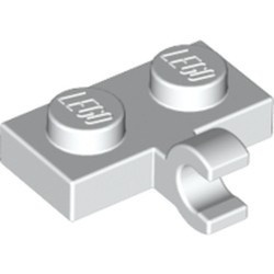 11476-1 Platte plaat 1x2 met horizontale clip LANGE einde wit NIEUW *1B291
