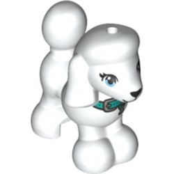 11575pb04-1 Hond Poedel met donkerturquoise wit NIEUW *0D000