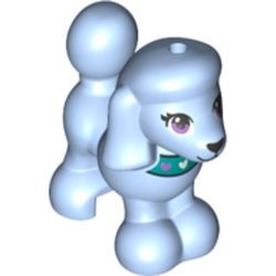 11575pb05-105 Hond Poedel met donkerturquoise halsband blauw, lichthelder NIEUW *0D000
