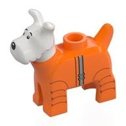 117247pb01-1 Fox Terrier in oranje ruimtepak (Kuifje) wit NIEUW *0D000