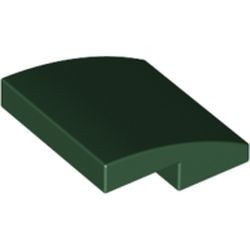 15068-80 Dakpan rond 2x2x2/3 geen noppen afgerond groen, donker NIEUW *1B103
