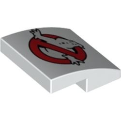 15068pb005-1 Dakpan rond 2x2x2/3 geen noppen Ghostbusters Logo wit NIEUW *1L278