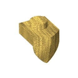 15070-115 Platte plaat 1x1 met tand verticaal goud, parel NIEUW *1B323