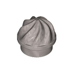 15470-95 Platte plaat 1x1 rond top diaginale twist zilver, mat NIEUW *0W008