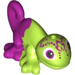 15678pb03-34 Kameleon met magenta-achterzijde lime NIEUW *0D000
