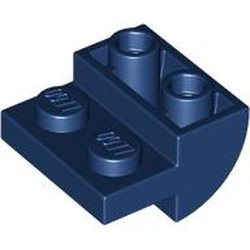 1750-63 Omgekeerde dakpan 2x2 rond blauw, donker NIEUW *5B013