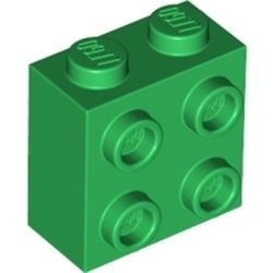 22885-6 'Steen 1x2x1 2/3e met noppen aan één zijde groen NIEUW *1L2-13