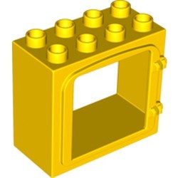 2332-3G DUPLO Deurframe met randje, twee clips geel gebruikt *