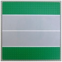 2358p03-6G Wegenplaat 32x32 met rechte weg groen gebruikt *3K000