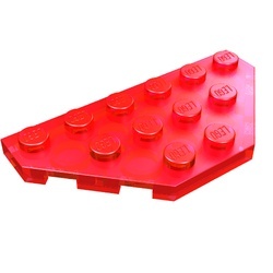 2419-17G Platte plaat 3x6 twee afgekapte hoeken transparant rood gebruikt *