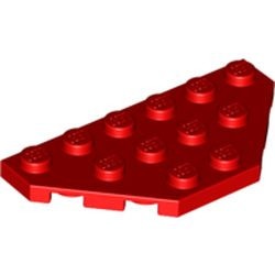 2419-5G Platte plaat 3x6 twee afgekapte hoeken rood gebruikt *1G006