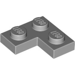 2420-86G Platte plaat 2x2 hoek grijs, licht (blauwachtig) gebruikt *1B374