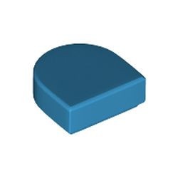 24246-153 Tegel 1x2 halve circel (Stadium) blauw, donkerazuur NIEUW *5A077