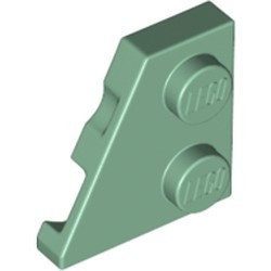 24299-48 Wig plaat 2x2 links groen, zandkleurig NIEUW *1B229