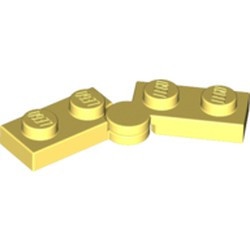 2429c01-103 Scharnierplaat 1x4 compleet (horizontaal 2 x 1x2) geel, lichthelder NIEUW *1B300
