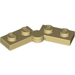 2429c01-2G Scharnierplaat 1x4 compleet (horizontaal 2 x 1x2) crème gebruikt *6K2