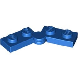 2429c01-7G Scharnierplaat 1x4 compleet (horizontaal 2 x 1x2) blauw gebruikt *6K2
