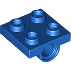 2444-7G Platte plaat 2x2 met 1 pingat onder blauw gebruikt *6K09