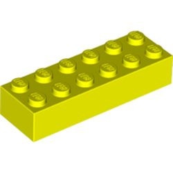 2456-236 Steen 2x6 neon geel NIEUW *5K0000