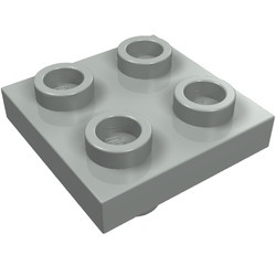 2476a-9 Platte plaat 2x2 met pin aan onderzijde lichtgrijs (klassiek) NIEUW *1B328
