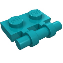 2540-39 Platte plaat 1x2 met OPEN hendel turquoise, donker NIEUW *1B293 - Img 2