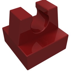 2555-59 Tegel 1x1 met clip bovenop rechte hoeken ZIE OOK 15712 rood, donker NIEUW *1B288