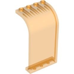 2571-98G Ruit 3x4x6 rond boven transparant oranje gebruikt *1F011