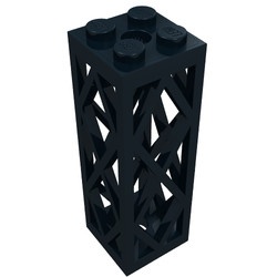 2580c01-11G Pilaar 2x2x5 vakwerk zwart gebruikt *