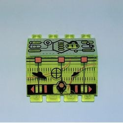 2582pb08-16 Scharnierpaneel 2x4x3 1-3v UFO transparant, neongroen gebruikt *1L0000