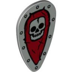 2586px17-86 Schild ovaal doodshoofd grijs, licht (blauwachtig) NIEUW *0L0000