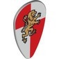 2586px19-86 Schild ovaal rood/witte blokken gouden leeuw grijs, licht (blauwachtig) NIEUW *0L0000