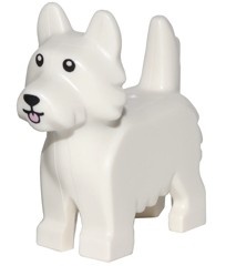 26078pb001 Hond terriër met zwarte ogen en roze tong wit NIEUW *0D000