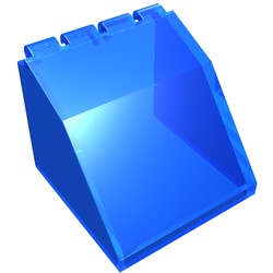 2620-14G Ruit 4x4x3 (hoog, knik, scharnierend boven) transparant donkerblauw gebruikt *1C017 - Img 1