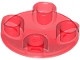 2654-17 Platte plaat 2x2 rond afgeronde bodem transparant rood NIEUW *1B148
