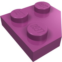 26601-71 Wig plaat 2x2 afgekapt hoekje magenta NIEUW *1B353