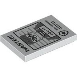 26603pb380-1 Tegel 2x3 met tekst WANTED wit NIEUW *1L120