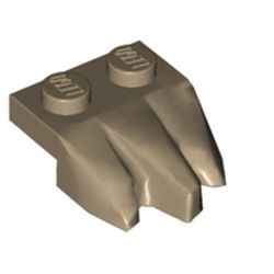 27261-69 Plaat 1x2 met 3 klauwen crème,donker NIEUW *5C019