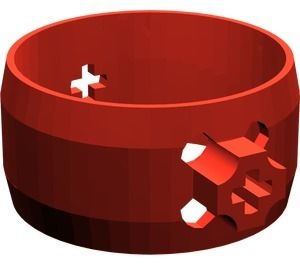 2745-5G Technic Cylinder 4x4x1 2/3 voor propellor met asgaten rood gebruikt *