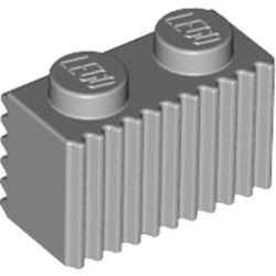 2877-86G Steen met grill horizontaal/andere kant verticaal grijs, licht (blauwachtig) gebruikt *1R010