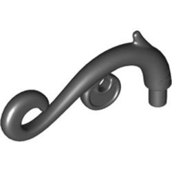 28870-11 Plantensteel/sierstuk gebogen met blaadje zwart NIEUW *0L0000