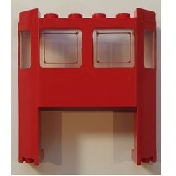 2924bpb01-5G Trein voorkant 2x6x5 1/3 met uitsnede en transparant glas rood gebruikt *0L000