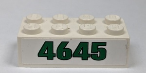 3001pb084-1G Steen 2x4 nummer 4645 op witte achtergrond (Sticker) wit gebruikt *5V12-02