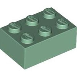 3002-48G Steen 2x3 groen, zandkleurig gebruikt *1A057