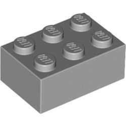 3002-86G Steen 2x3 grijs, licht (blauwachtig) gebruikt *1A055