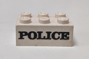3002pb01-1G Steen 2x3 POLICE schreef wit gebruikt *5V11-02