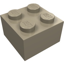 3003-69G Steen 2x2 crème,donker gebruikt *1A053