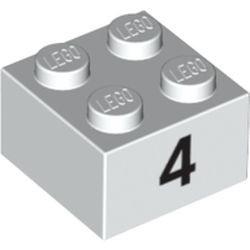 3003pb038-1 Steen 2x2 opdruk 4 wit NIEUW *5K0000