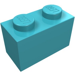 3004-156 Steen 1x2 blauw, middenazuur NIEUW *1B007