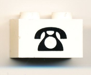 3004p22-1G Steen 1x2 telefoon wit gebruikt *5V02-01