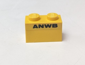 3004pb019-3G Steen 1x2 ANWB aan 2 zijden (Sticker) geel gebruikt *5V02-05